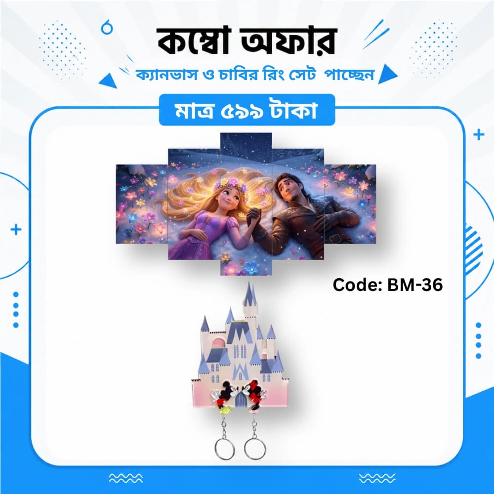 ক্যানভাস ও কাপল কী-রিং সেট BM-36 - Image 1