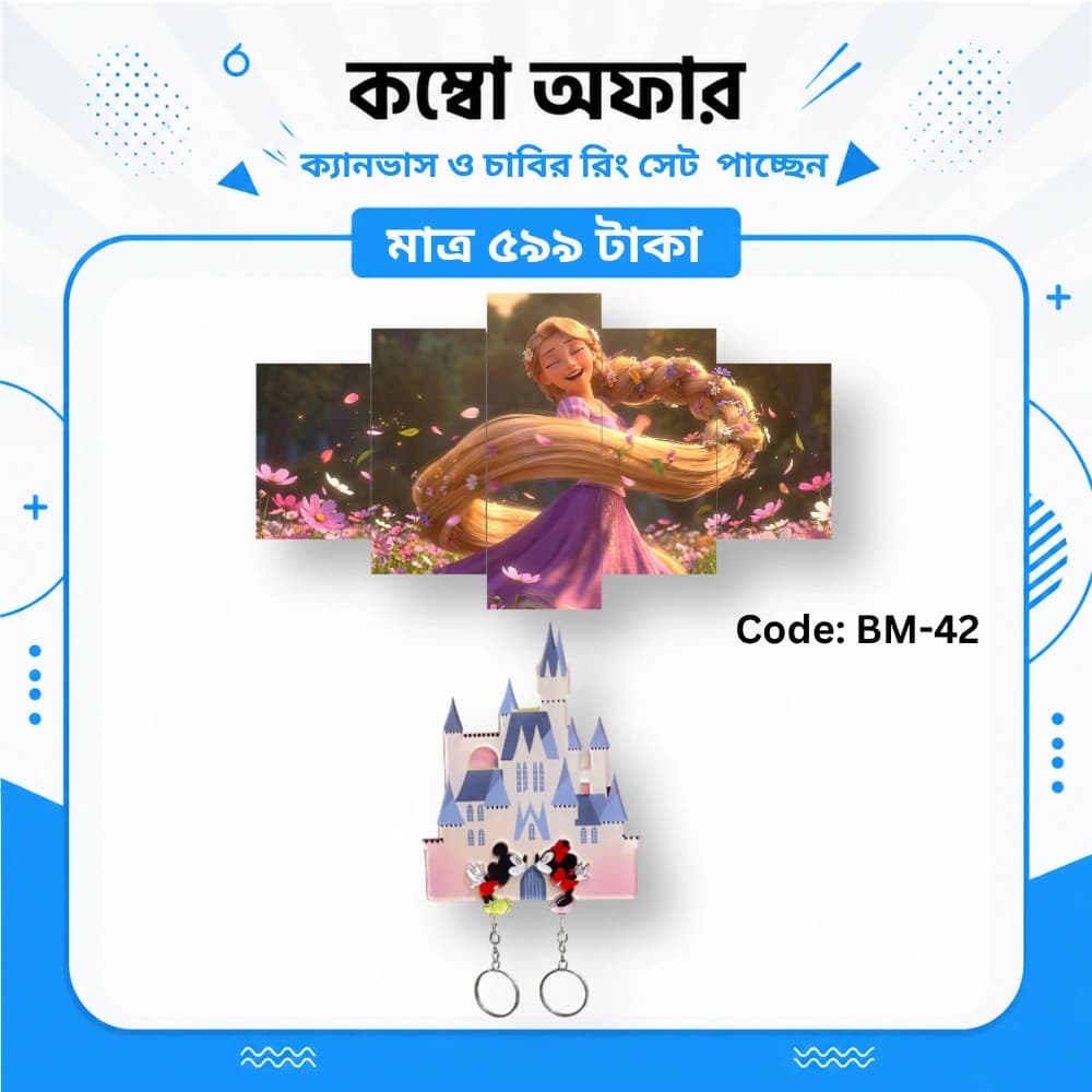ক্যানভাস ও কাপল কী-রিং সেট BM-42 - Image 1