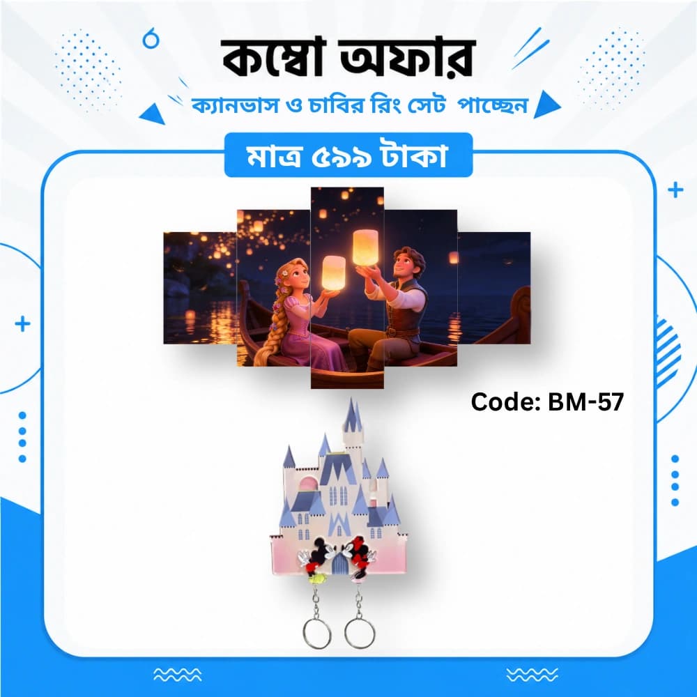 ক্যানভাস ও কাপল কী-রিং সেট BM-57 - Image 1