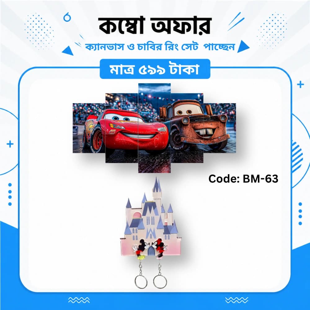 ক্যানভাস ও কাপল কী-রিং সেট BM-63 - Image 1