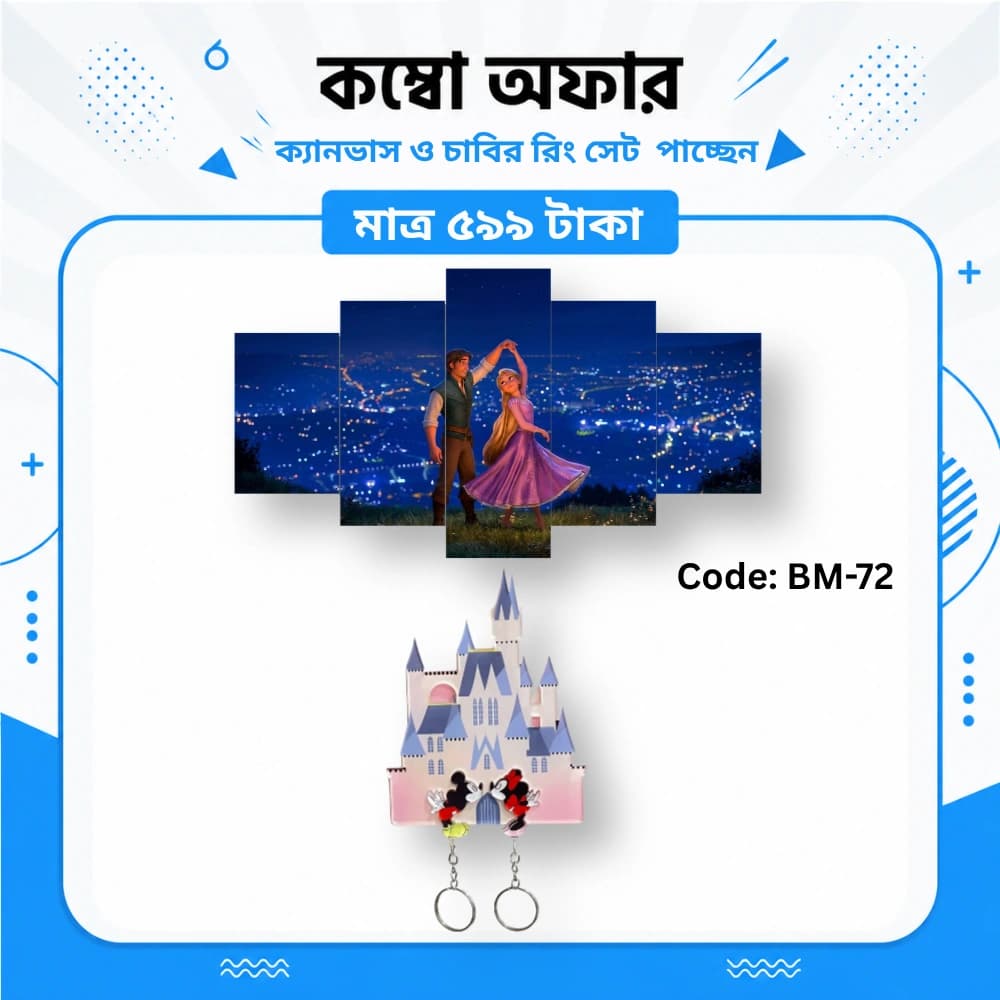 ক্যানভাস ও কাপল কী-রিং সেট BM-72 - Image 1